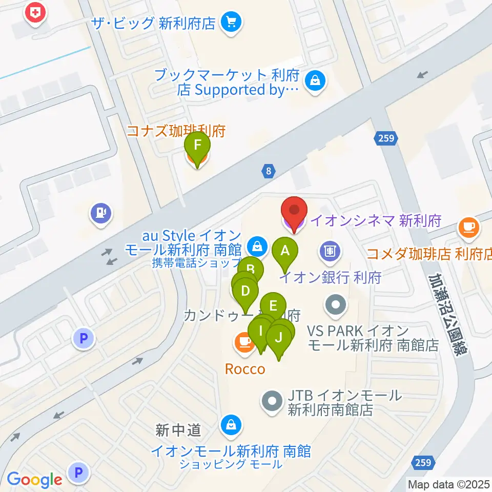 イオンシネマ新利府周辺のカフェ一覧地図