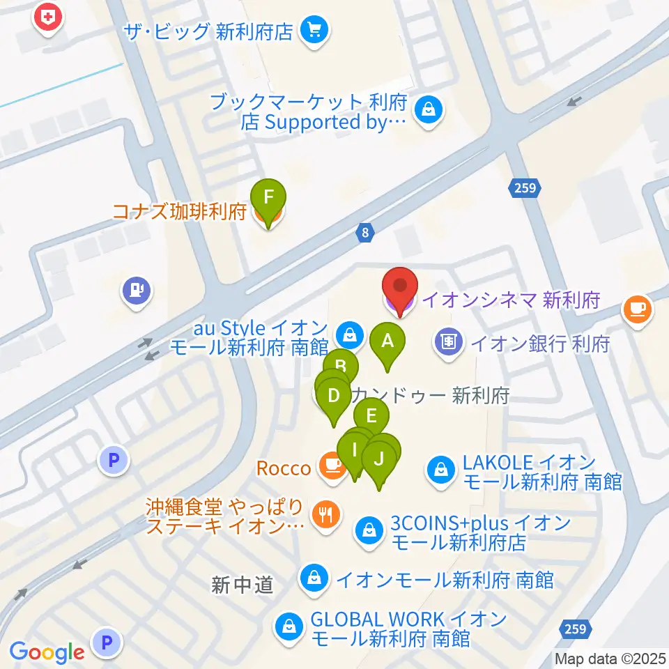 イオンシネマ新利府周辺のカフェ一覧地図