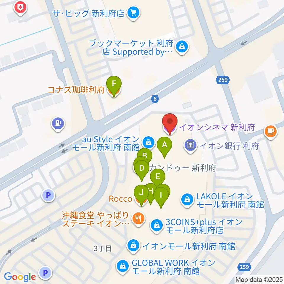 イオンシネマ新利府周辺のカフェ一覧地図