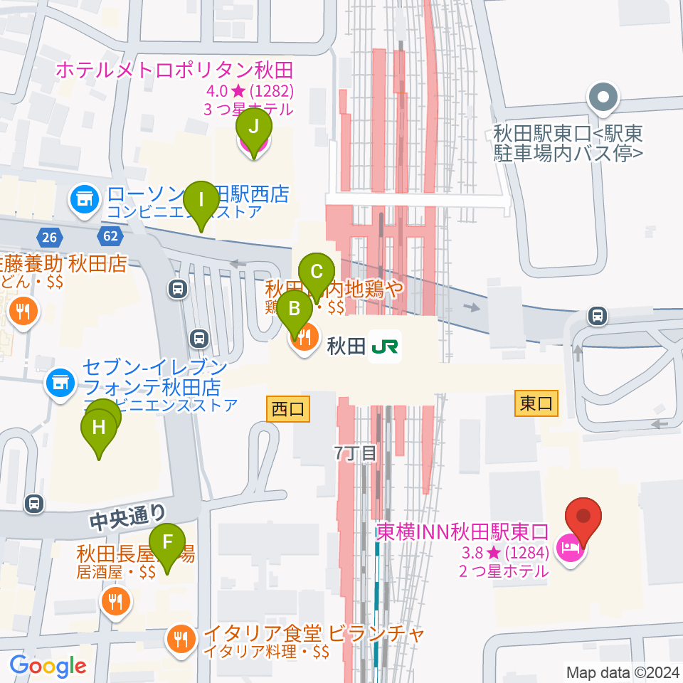 AL☆VEシアター周辺のカフェ一覧地図