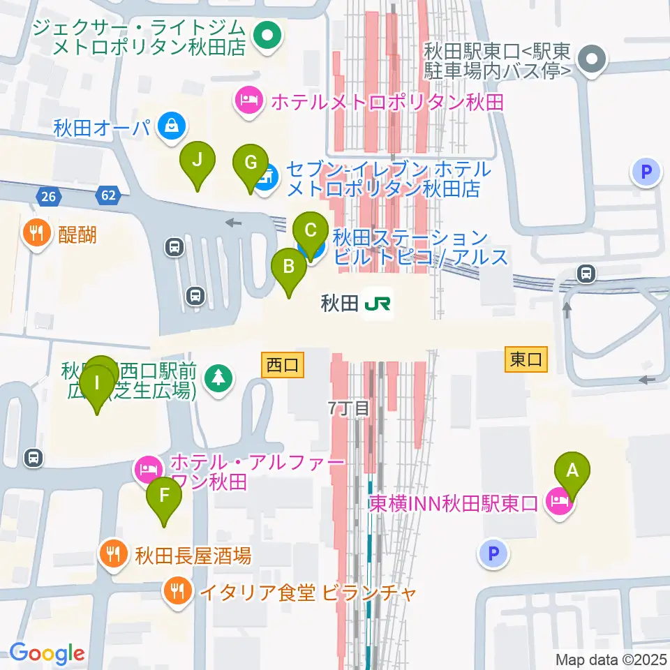 AL☆VEシアター周辺のカフェ一覧地図