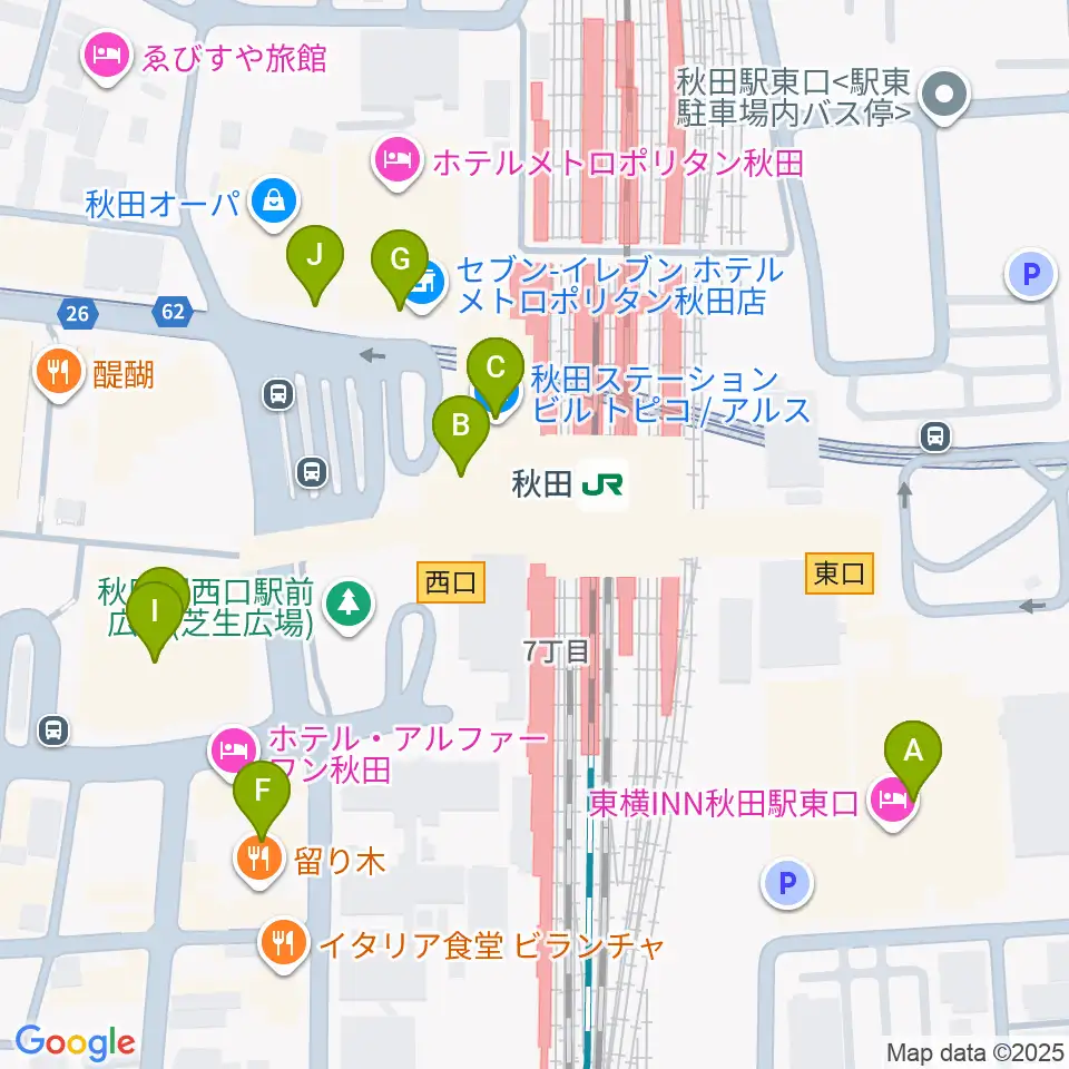 AL☆VEシアター周辺のカフェ一覧地図