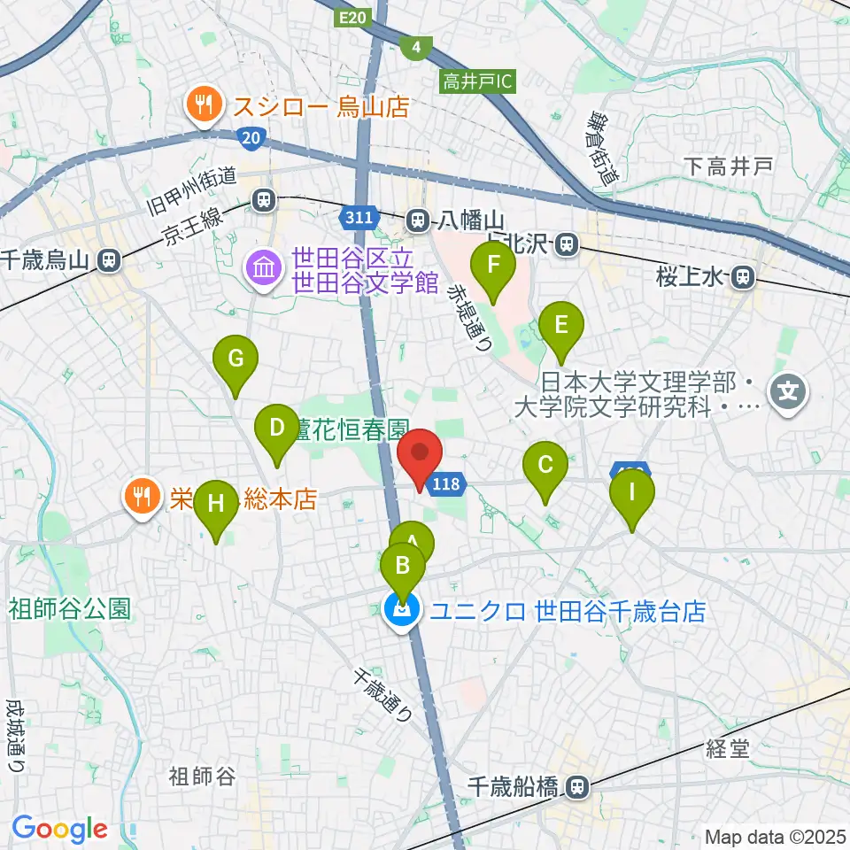 千歳温水プール周辺のカフェ一覧地図