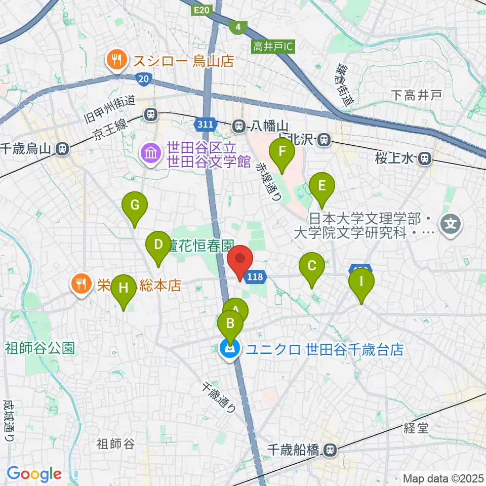 千歳温水プール周辺のカフェ一覧地図