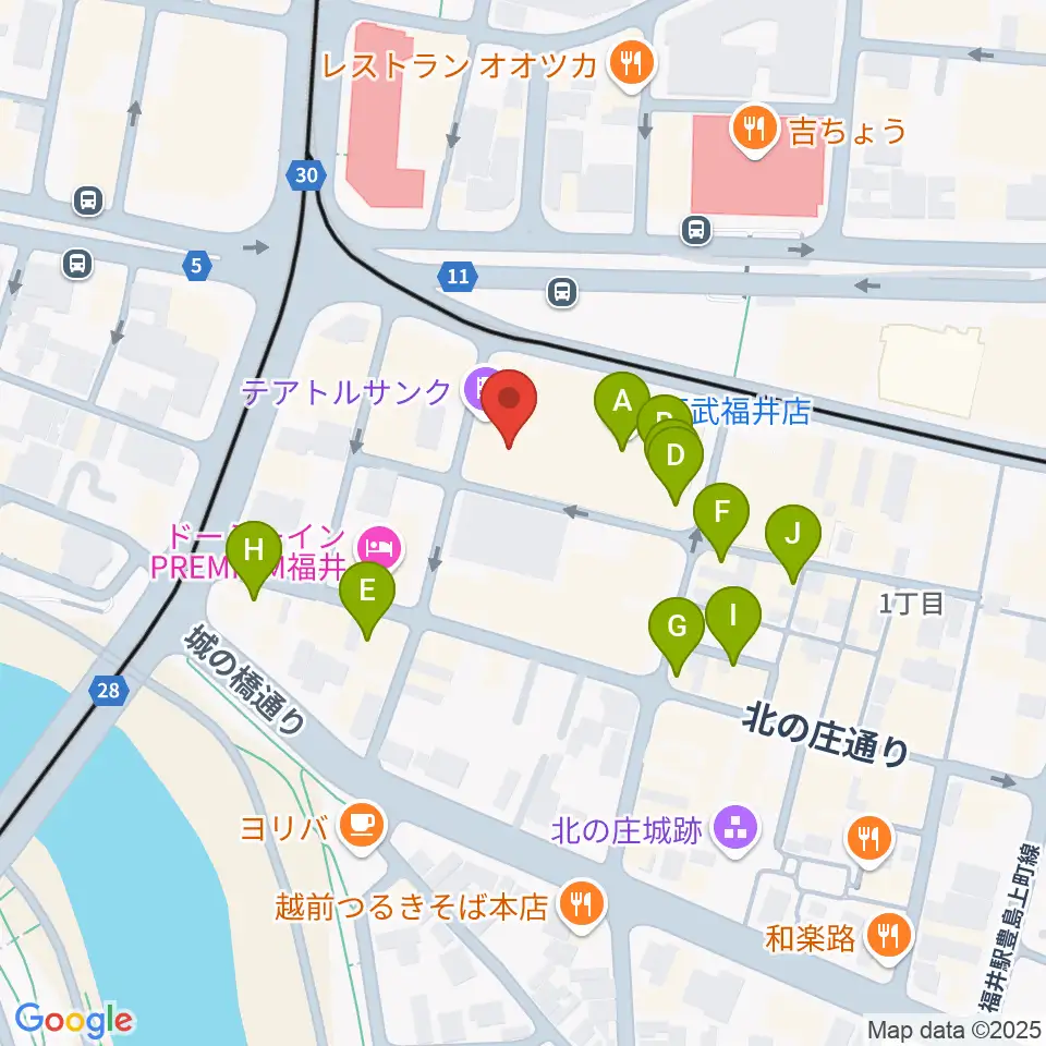 テアトルサンク周辺のカフェ一覧地図