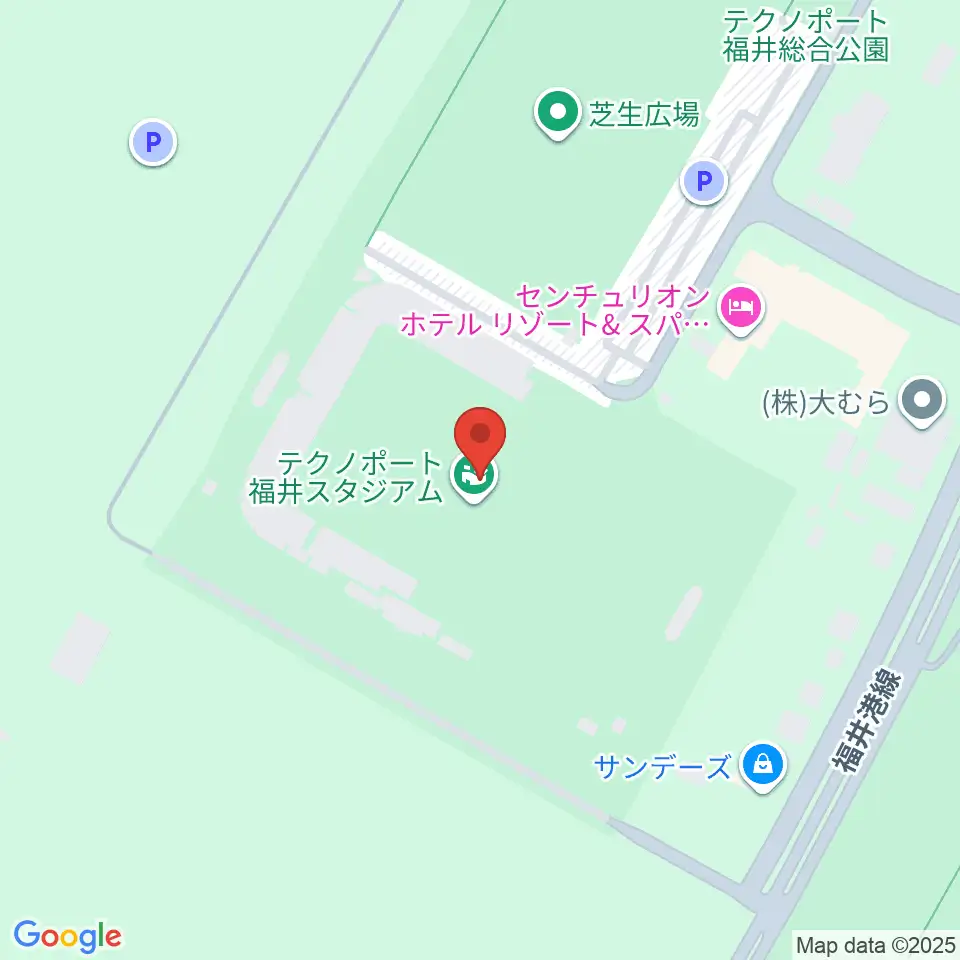 テクノポート福井スタジアム周辺のカフェ一覧地図