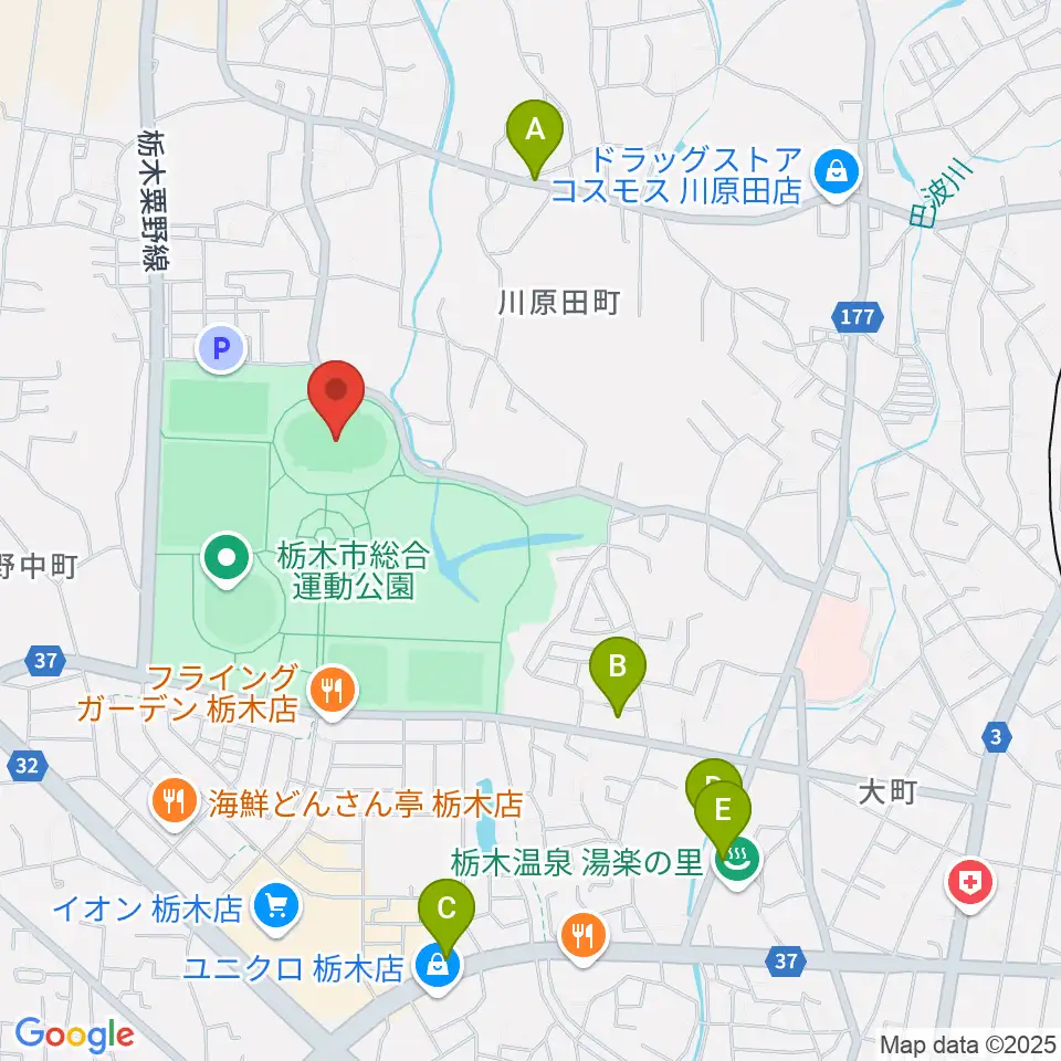 ニッコークリエートスポーツフィールドとちぎ周辺のカフェ一覧地図
