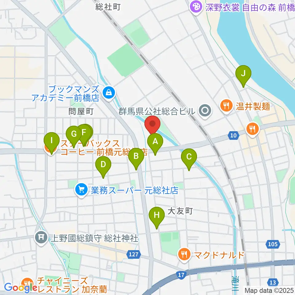 しんしん大渡温水プール・トレーニングセンター周辺のカフェ一覧地図