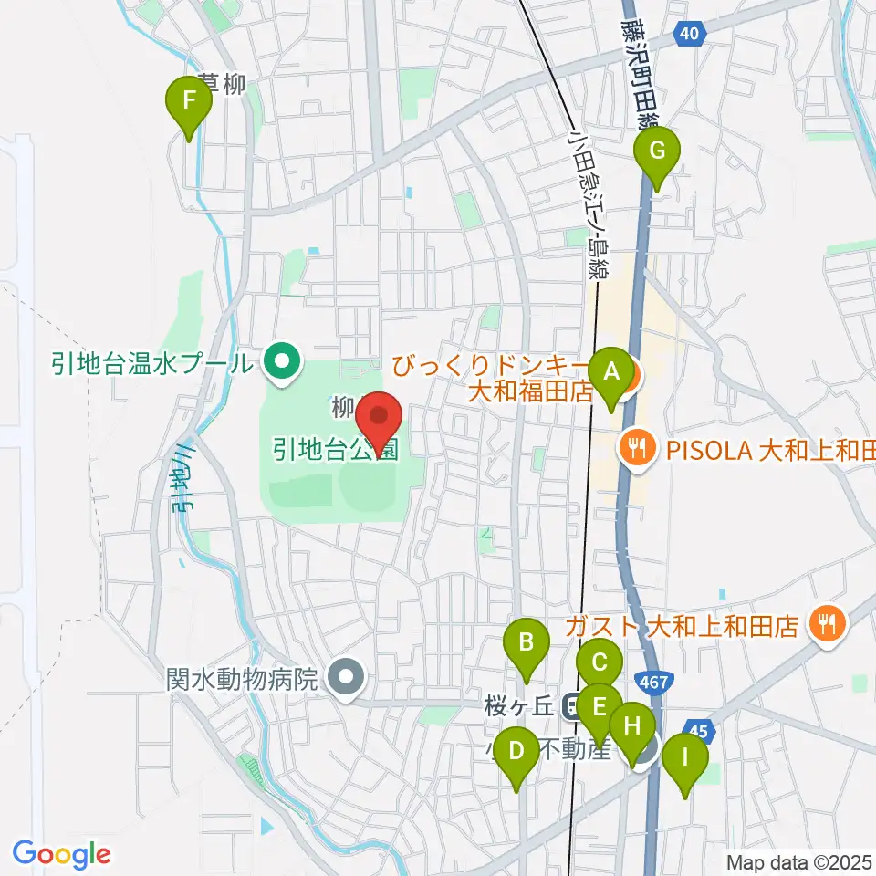 大和スタジアム周辺のカフェ一覧地図