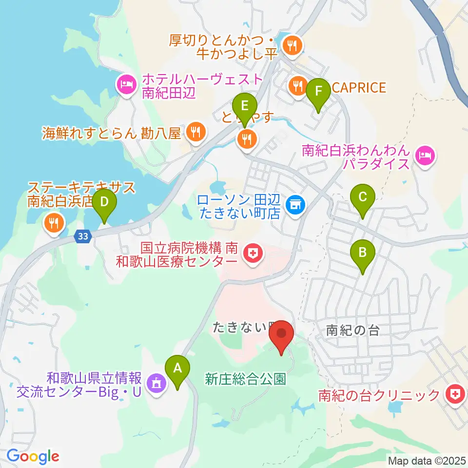 田辺市立美術館周辺のカフェ一覧地図