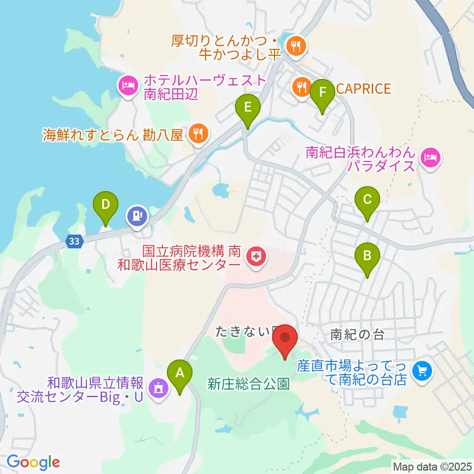 田辺市立美術館周辺のカフェ一覧地図