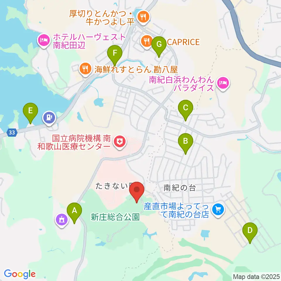 田辺市立美術館周辺のカフェ一覧地図