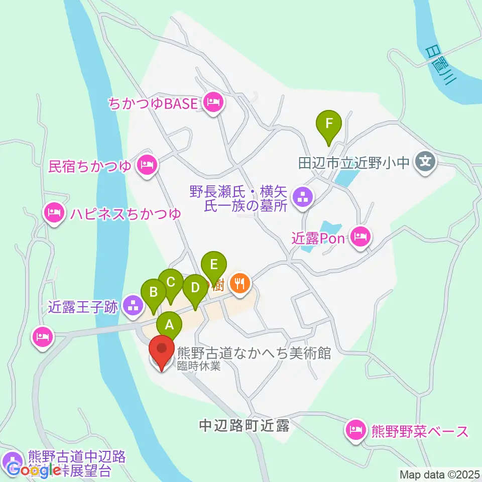 熊野古道なかへち美術館周辺のカフェ一覧地図