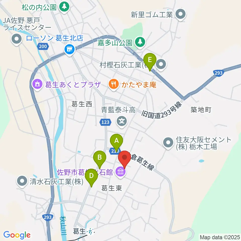 佐野市吉澤記念美術館周辺のカフェ一覧地図