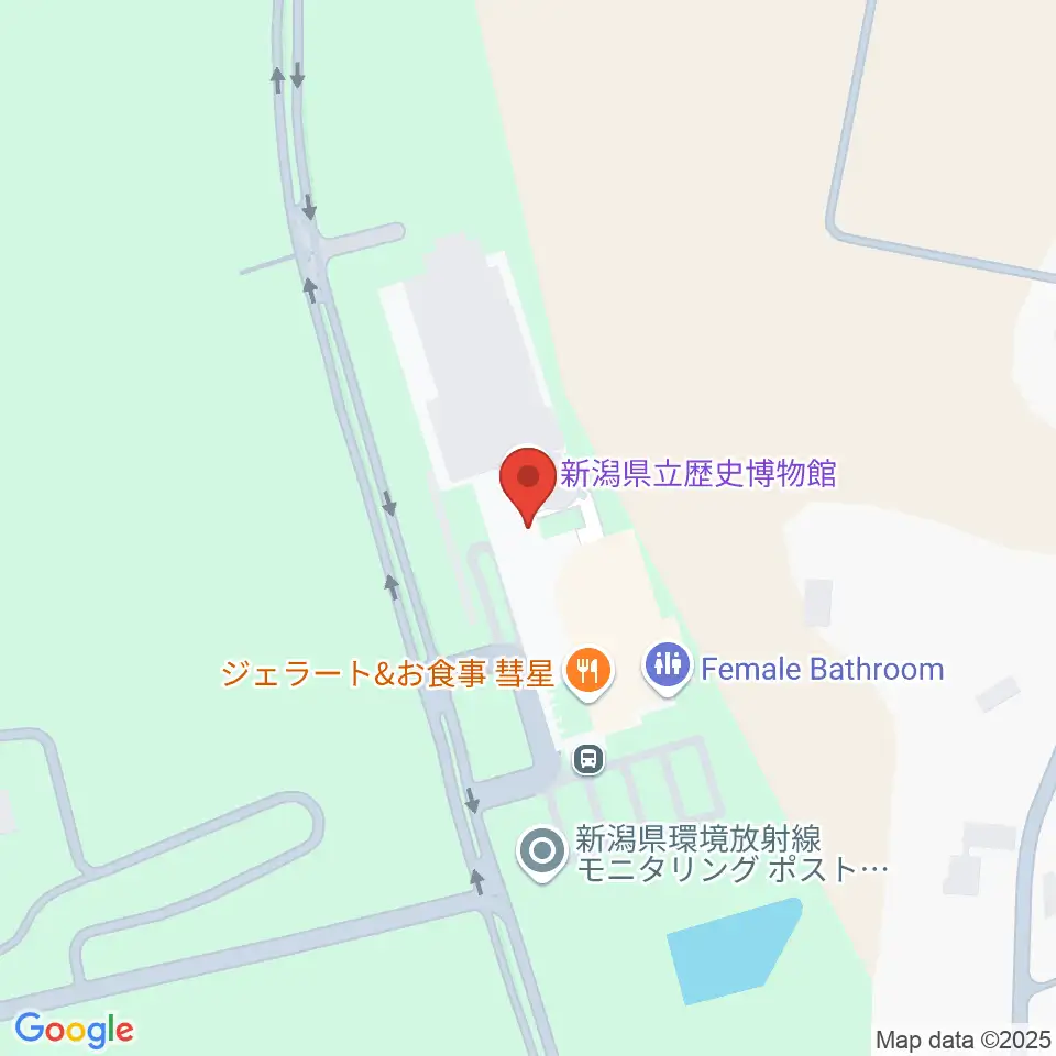 新潟県立歴史博物館周辺のカフェ一覧地図