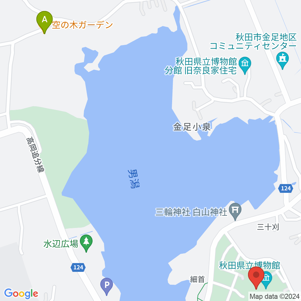 秋田県立博物館周辺のカフェ一覧地図