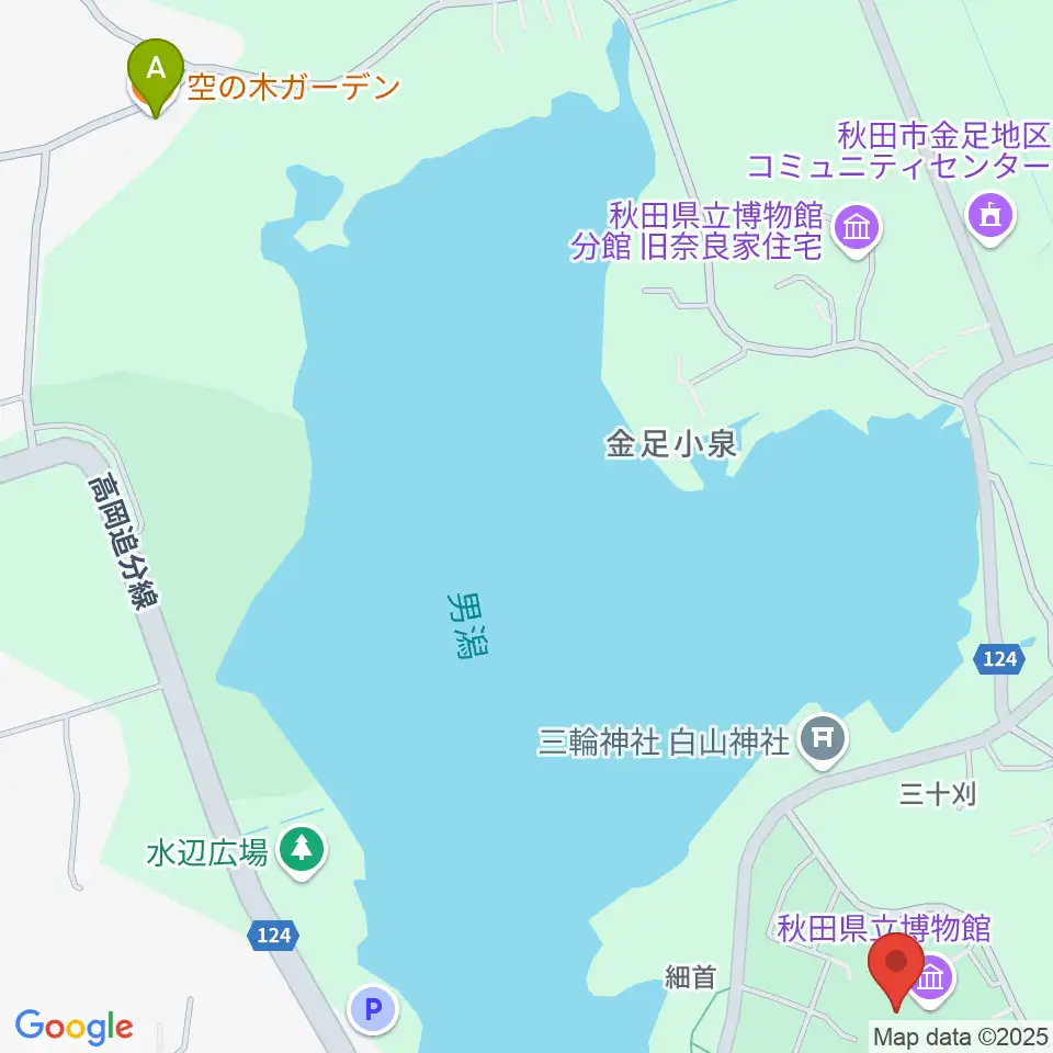 秋田県立博物館周辺のカフェ一覧地図