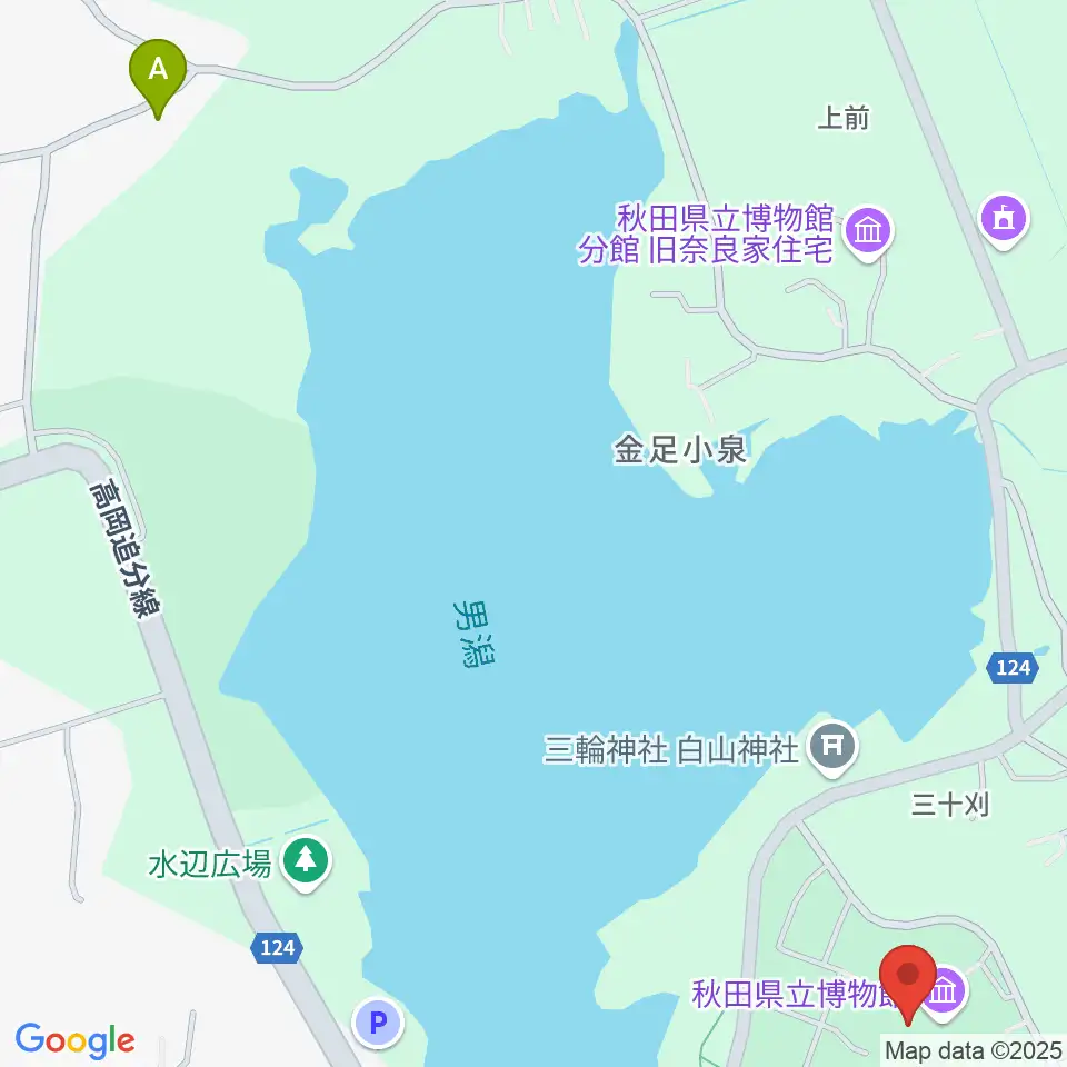 秋田県立博物館周辺のカフェ一覧地図