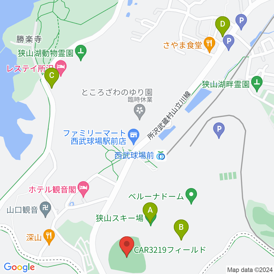 CAR3219フィールド周辺のカフェ一覧地図