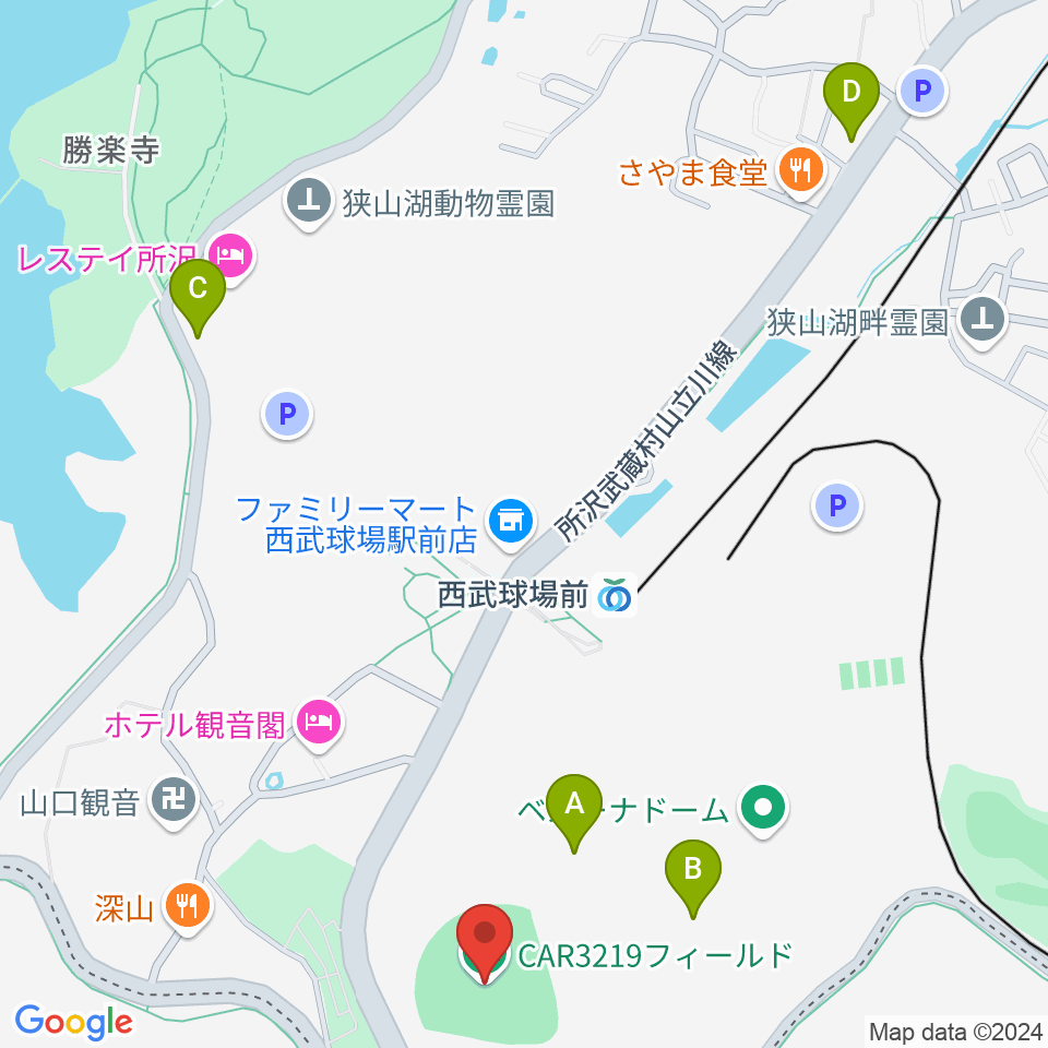 CAR3219フィールド周辺のカフェ一覧地図