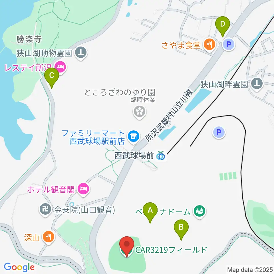 CAR3219フィールド周辺のカフェ一覧地図