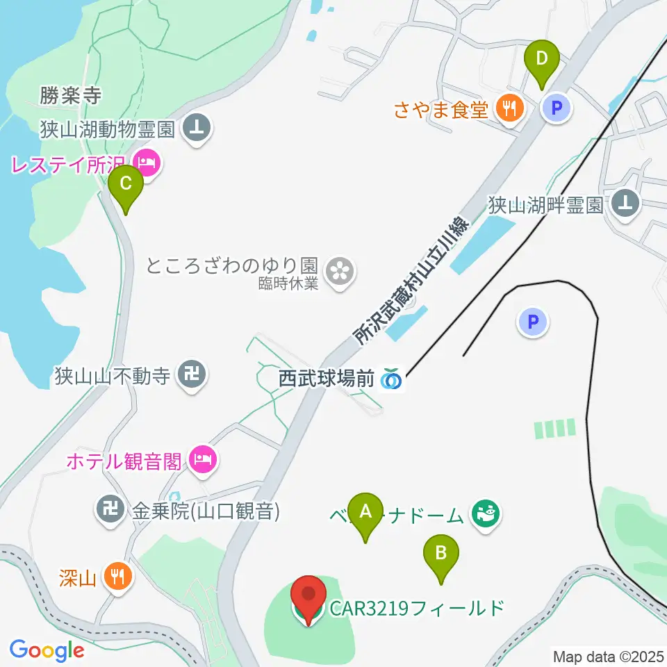 CAR3219フィールド周辺のカフェ一覧地図