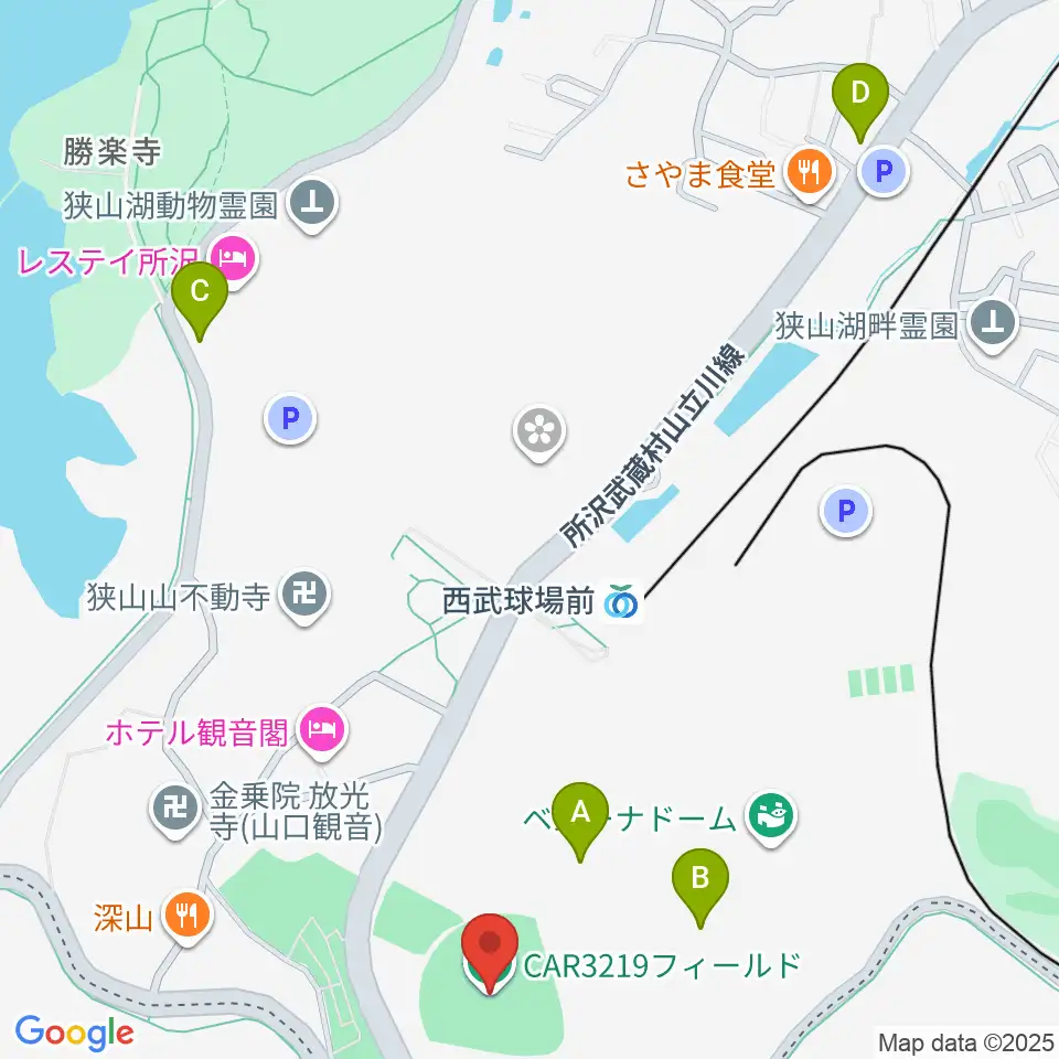 CAR3219フィールド周辺のカフェ一覧地図