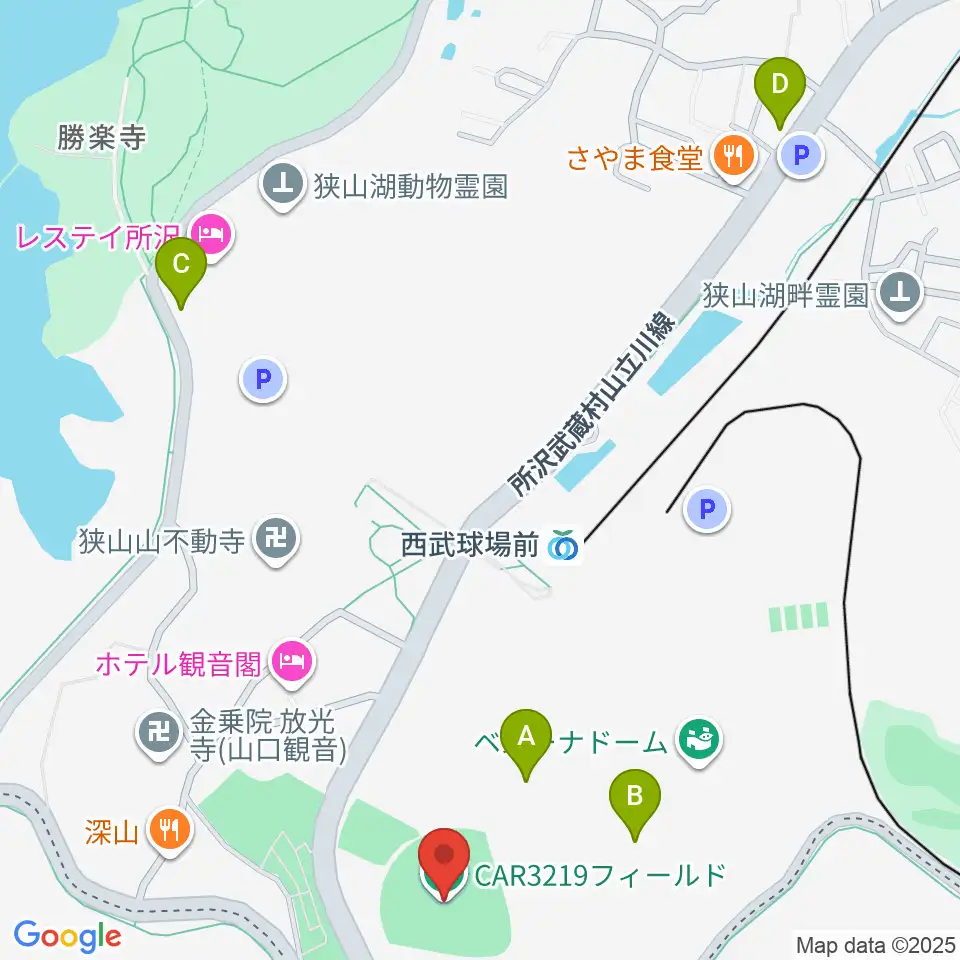 CAR3219フィールド周辺のカフェ一覧地図