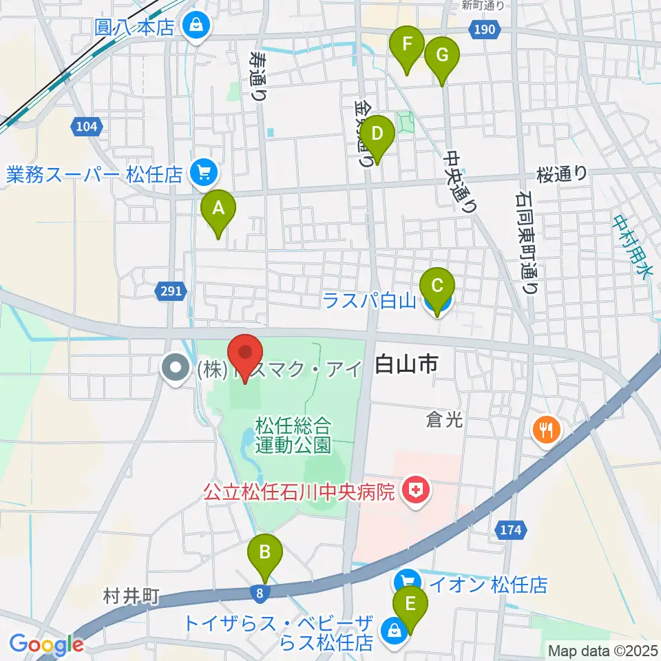 松任総合運動公園グラウンド周辺のカフェ一覧地図