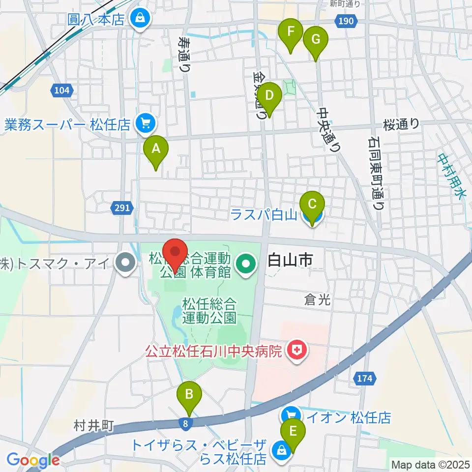 松任総合運動公園グラウンド周辺のカフェ一覧地図