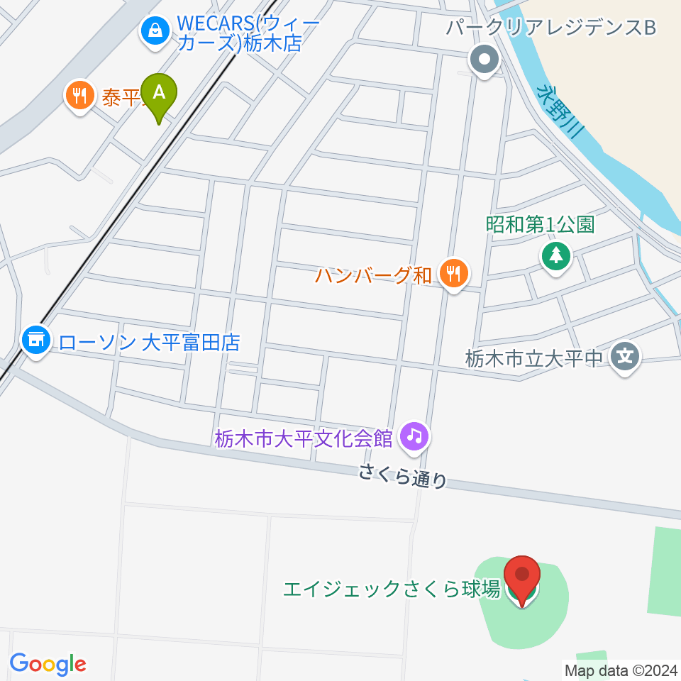 エイジェックさくら球場周辺のカフェ一覧地図