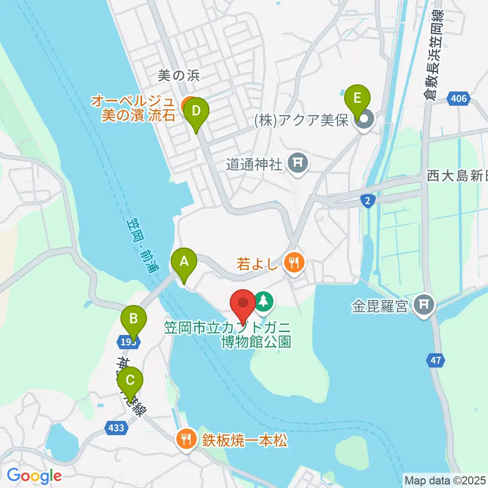 笠岡市立カブトガニ博物館周辺のカフェ一覧地図