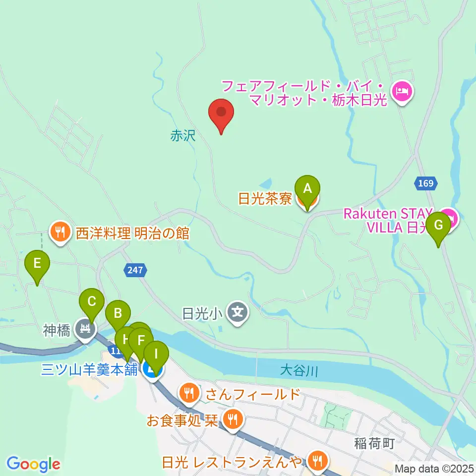 日光霧降アイスアリーナ周辺のカフェ一覧地図