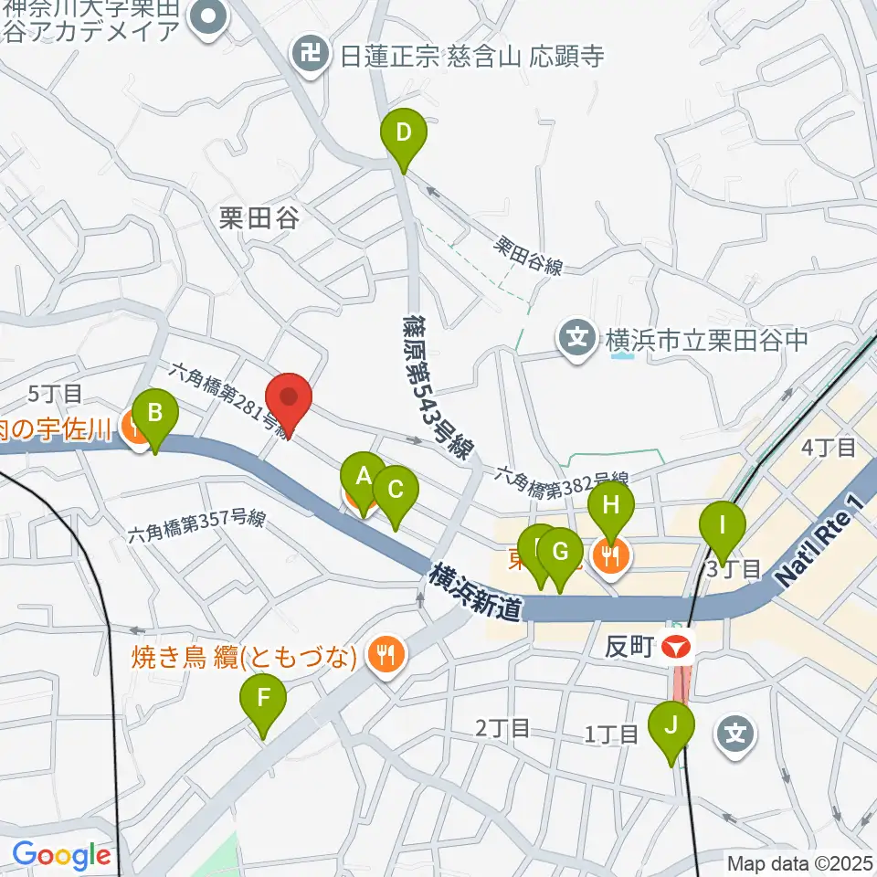 みずさわ管楽器工房周辺のカフェ一覧地図
