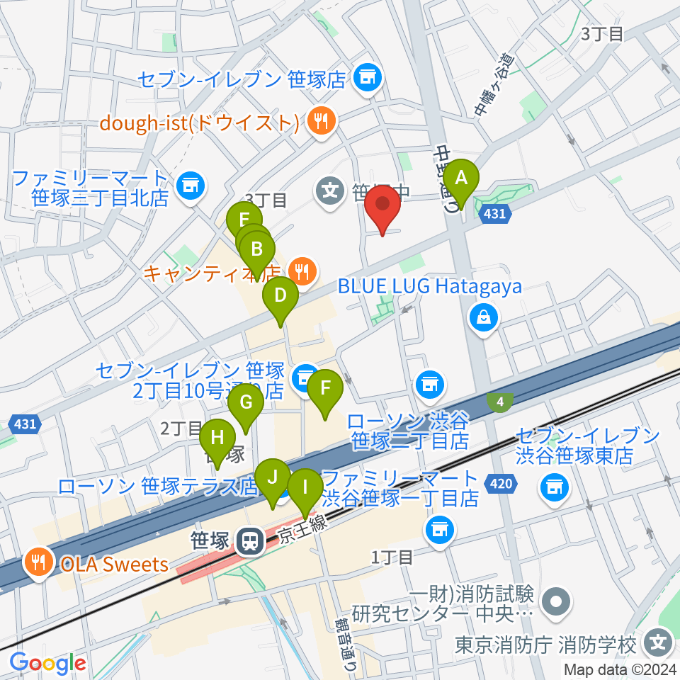 Majestic Studio周辺のカフェ一覧地図