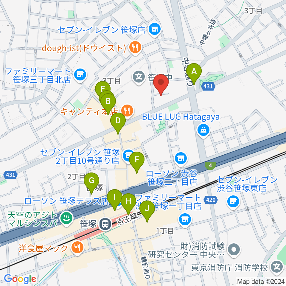 Majestic Studio周辺のカフェ一覧地図