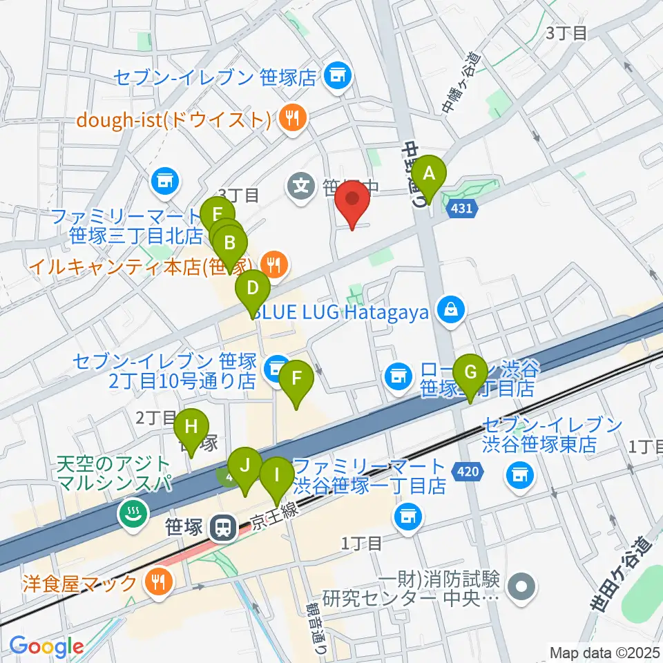 Majestic Studio周辺のカフェ一覧地図
