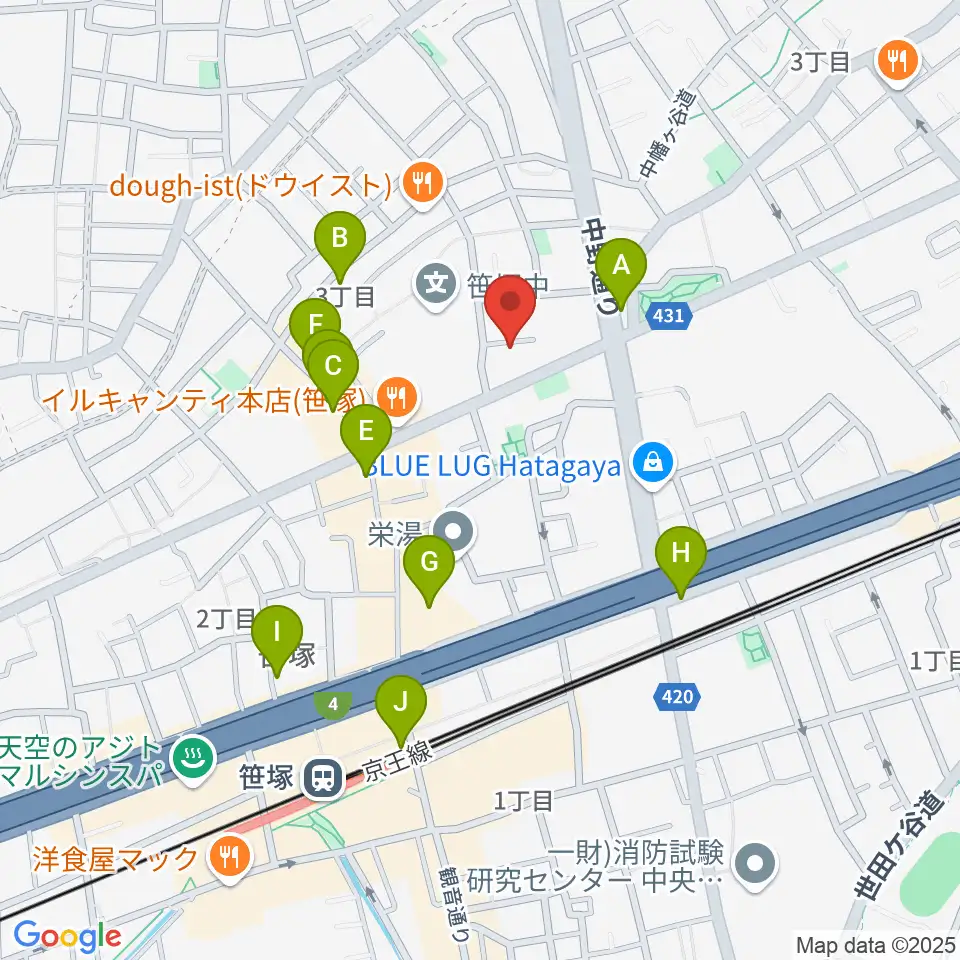 Majestic Studio周辺のカフェ一覧地図
