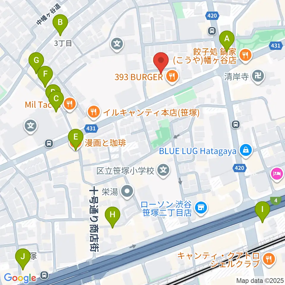 Majestic Studio周辺のカフェ一覧地図