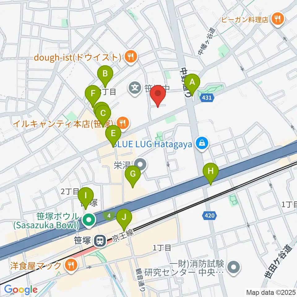 Majestic Studio周辺のカフェ一覧地図