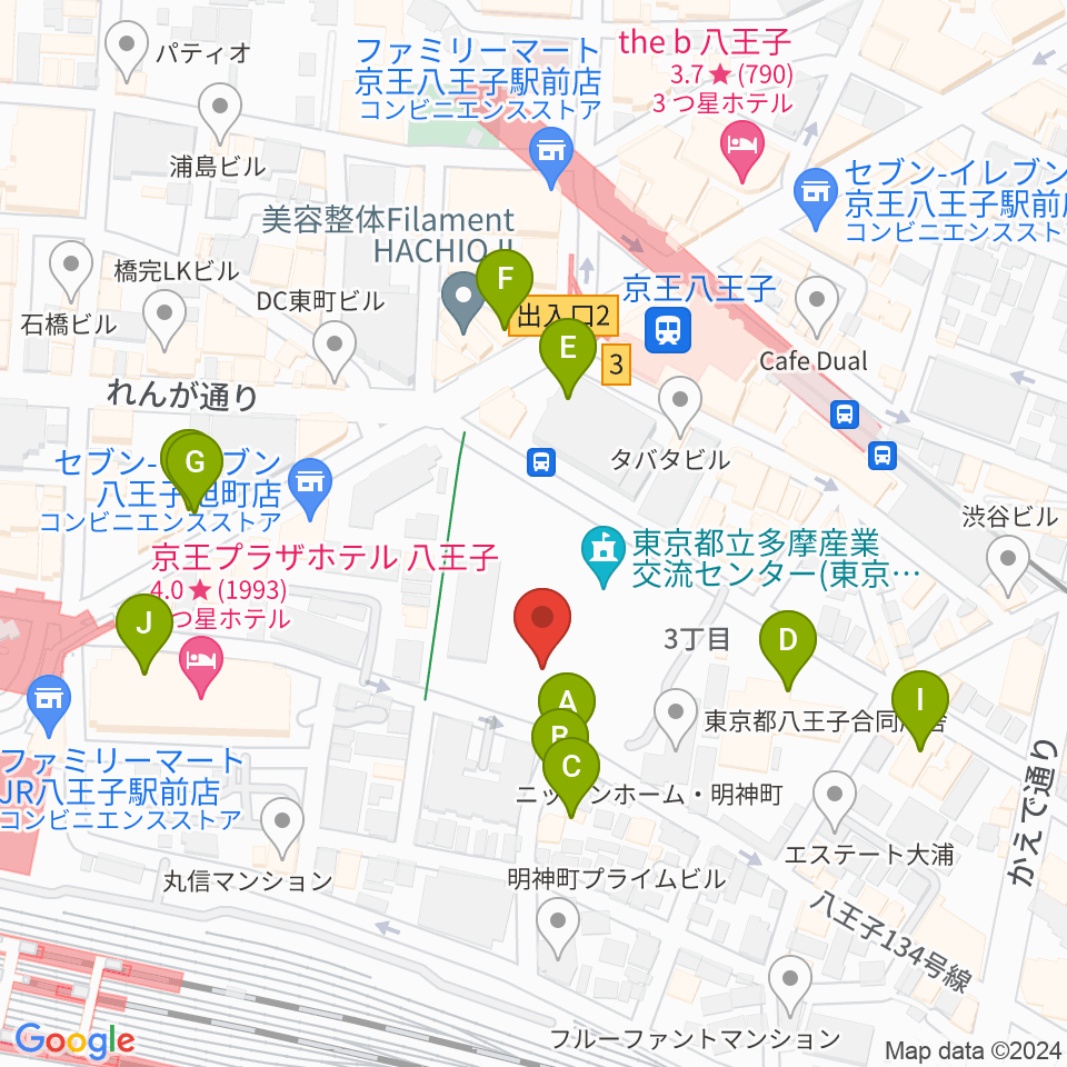 東京たま未来メッセ周辺のカフェ一覧地図