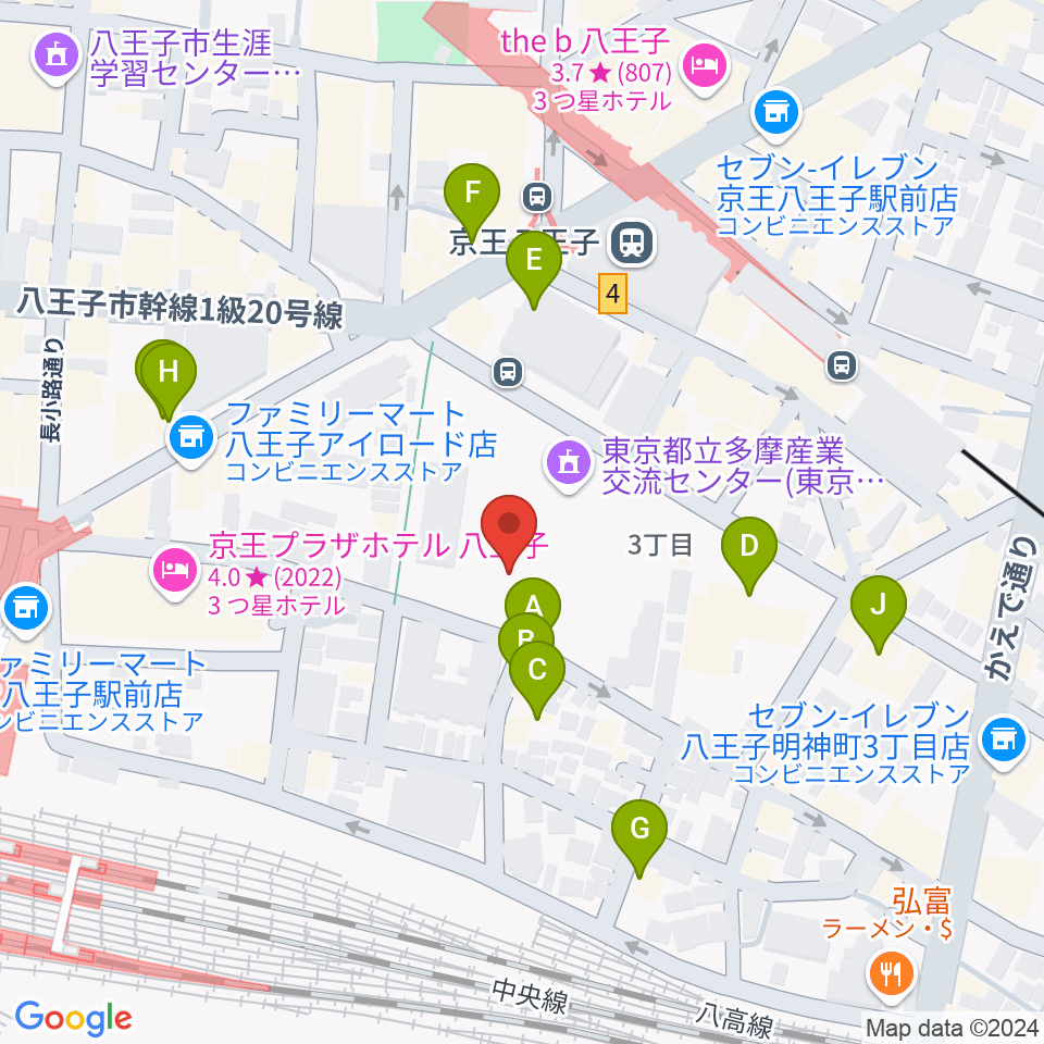 東京たま未来メッセ周辺のカフェ一覧地図