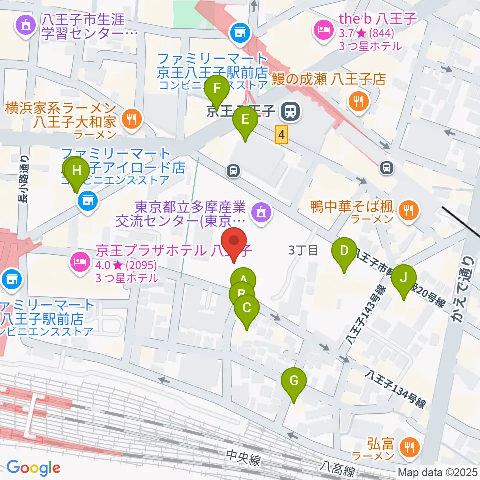東京たま未来メッセ周辺のカフェ一覧地図