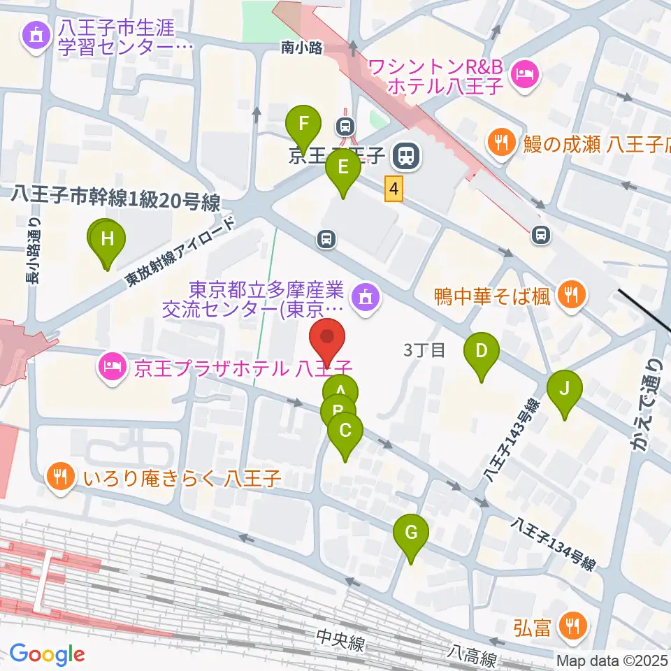 東京たま未来メッセ周辺のカフェ一覧地図