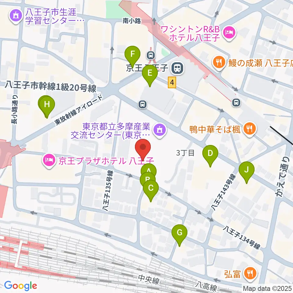 東京たま未来メッセ周辺のカフェ一覧地図