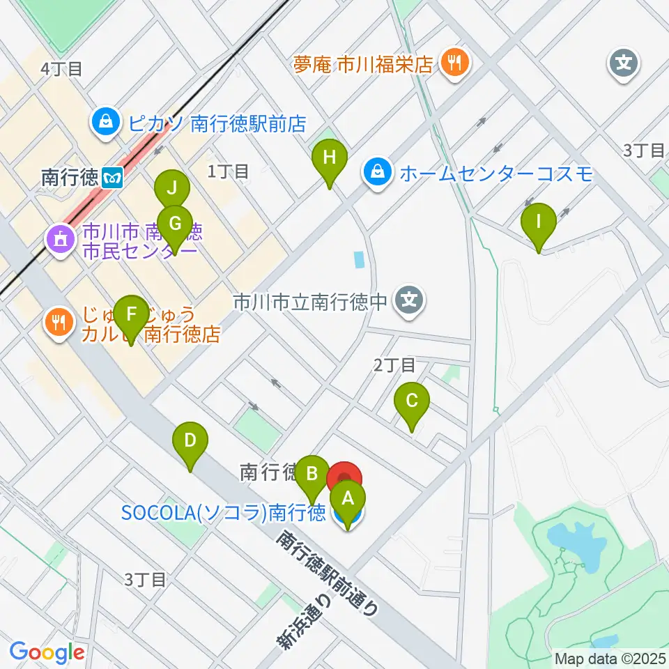 島村楽器SOCOLA 南行徳店周辺のカフェ一覧地図