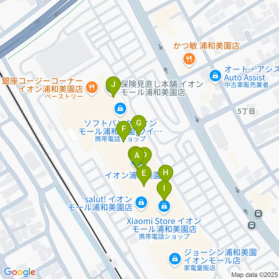 山野楽器イオンモール浦和美園店周辺のカフェ一覧地図