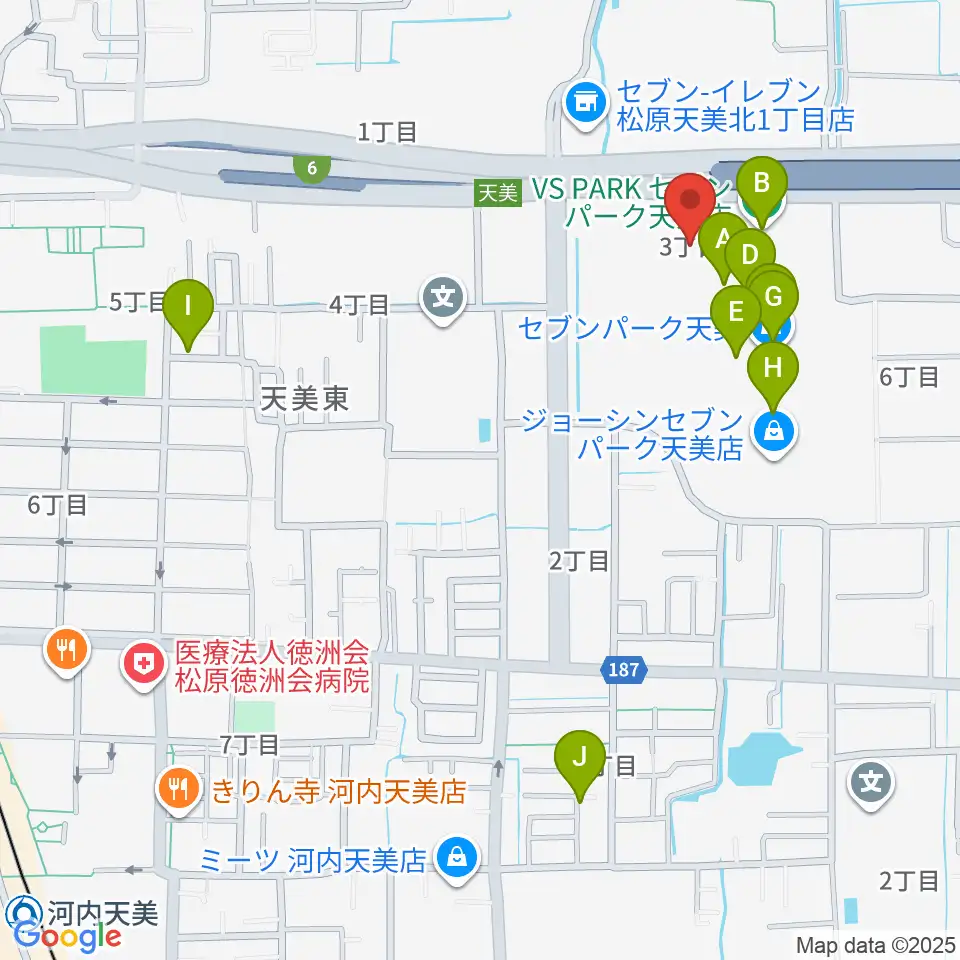 島村楽器 セブンパーク天美店周辺のカフェ一覧地図
