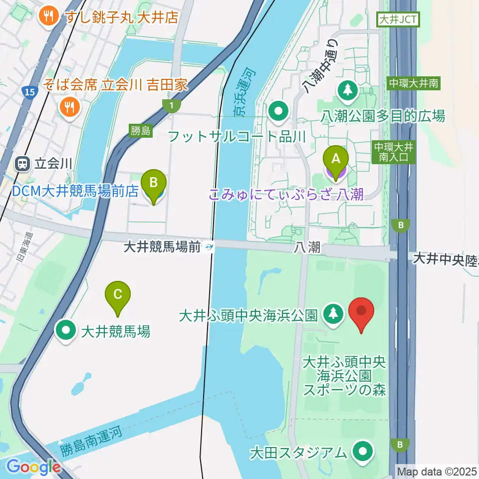 大井ホッケー競技場周辺のカフェ一覧地図