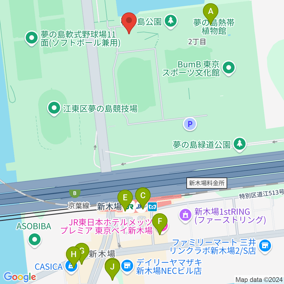 都立第五福竜丸展示館周辺のカフェ一覧地図